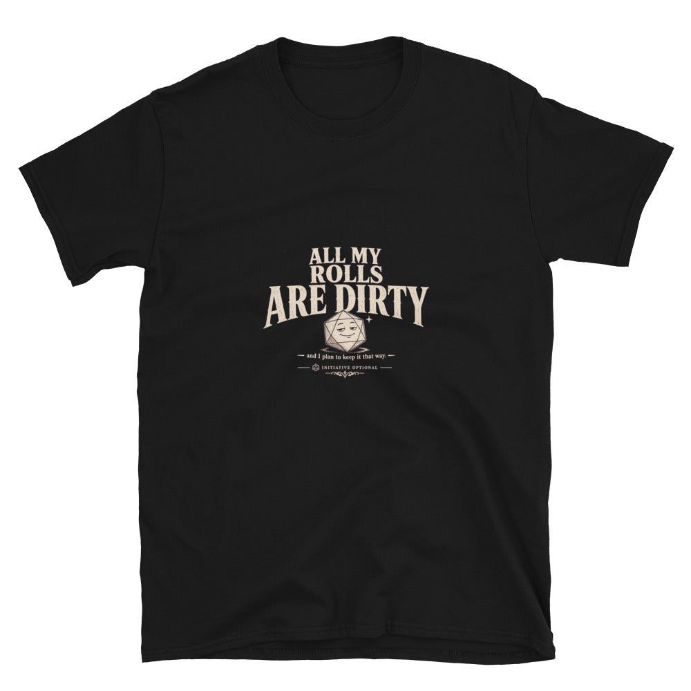 All My Rolls Are Dirty - Varsity Softstyle tee, black, front