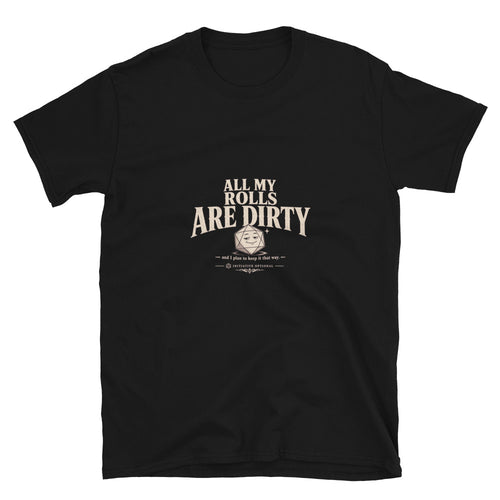 All My Rolls Are Dirty - Varsity Softstyle tee, black, front