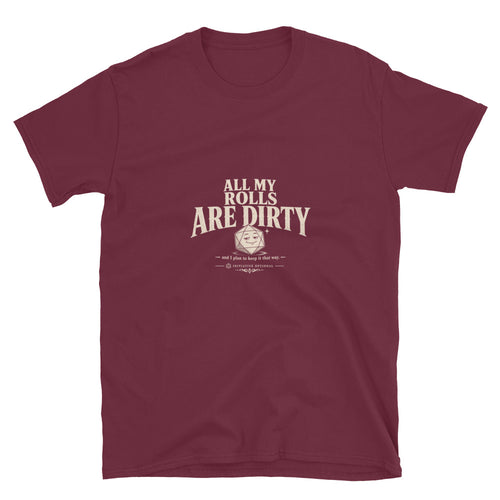 All My Rolls Are Dirty - Varsity Softstyle tee, maroon, front